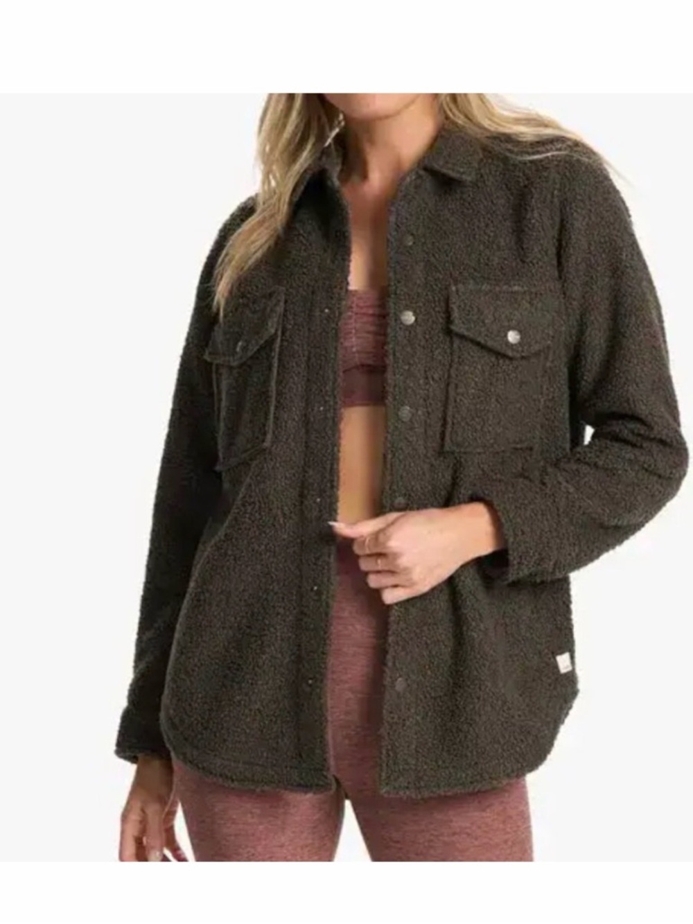 Vuori Olive Sherpa Shacket Jacket